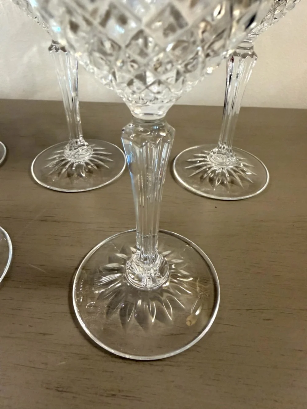 Vintage Set Of 7 Cristal D'Arques Durand Longchamp Crystal Wine Glasses 6oz